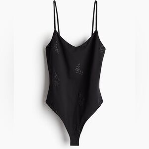 H&M Black Bodysuit with Embellishments